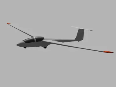Schleicher Ask 21 Glider Low-poly 3D model