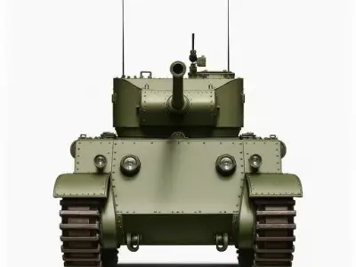 Military Tank Low-poly 3D model order