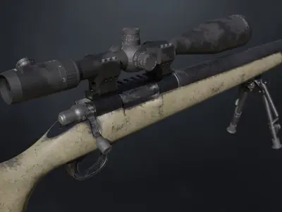 M24 Sniper Rifle PBR Low-poly 3D model