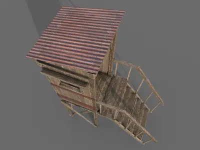 Wooden Guard Tower2 Low-poly 3D model