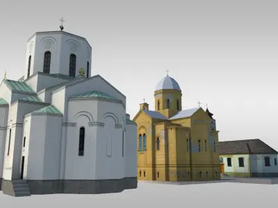 Small Churches Low-poly 3D model