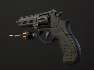 MP-412 Rex Model and Textures Low-poly 3D model