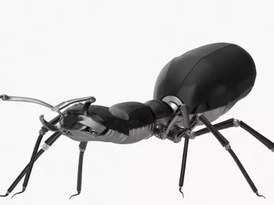Black robot ant 3D model