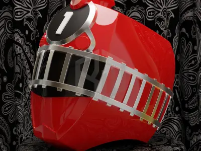 Power Rangers Train Force Red Ranger Helmet 3D print model