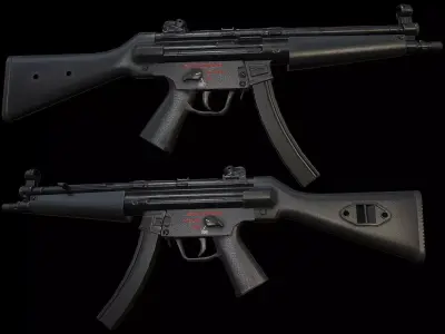 MP5 SMG Low-poly 3D model order