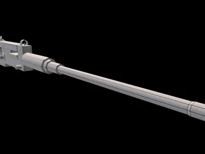 Browning M2 Low Poly Low-poly 3D model