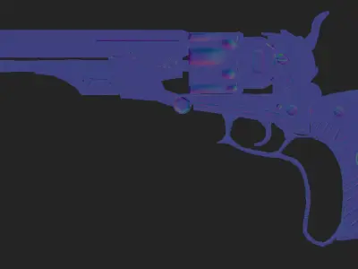 Revolver Westwood Low poly for Games  Low-poly 3D model