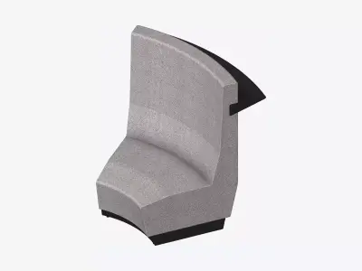 Seating - Contemporary - Blume - Extension - High Back - Round Low-poly 3D model