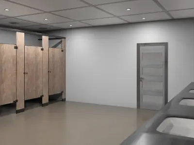  Public Restroom Interior Dark 