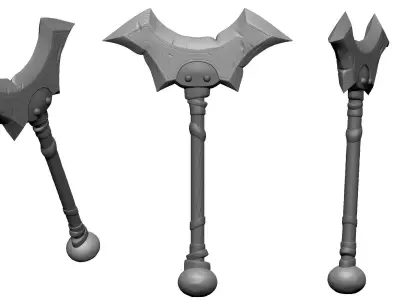 War Craft Axe Low-poly 3D model