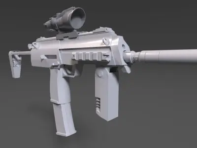 MP7 gun Low-poly 3D model