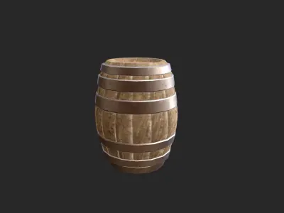 Wooden Barrel Free low-poly 3D model shop