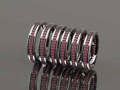 yansa stack of gold rings 3D print model