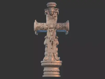 Celtic ornate cross 3D model