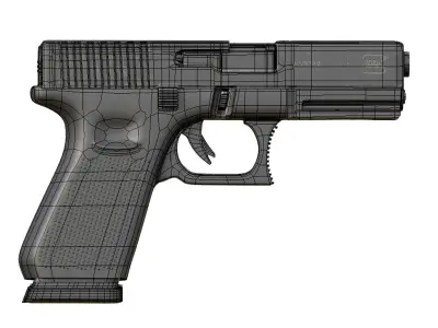 gun side arm glock Low-poly 3D model