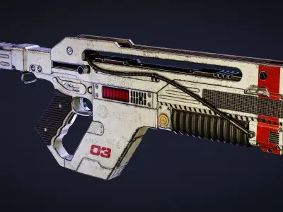 Pulse Rifle Low-poly 3D model