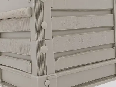 Fantasy Wooden Siege Ammunition Crate for 3D print 3D model