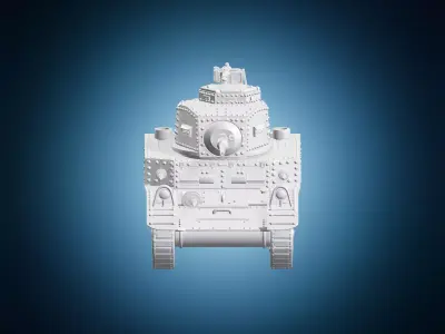 Military Light Tank Armored Vehicle Miniature 3D print model