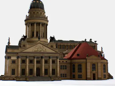 Gendarmenmarkt German French Church Konzerthaus Low-poly 3D model