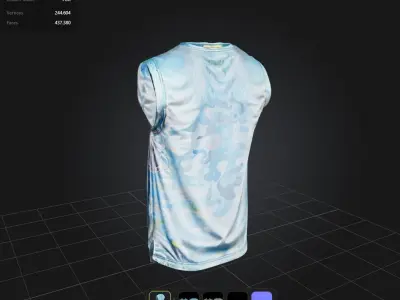 Military Blue Shirt PBR 4k Low-poly 3D model
