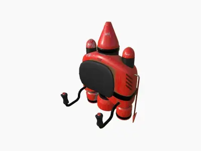 Jetpack D04 Red Black - SciFi Character Design Low-poly 3D model
