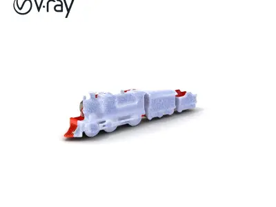 Vintage Steam Train Model Pack with PBR Textures Low-poly 3D model