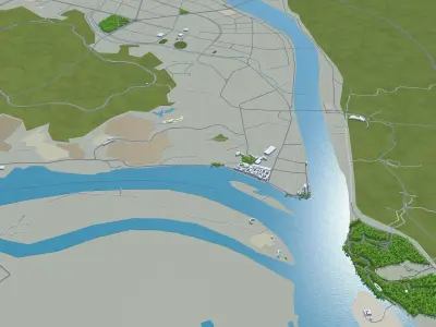 Leshan Sichuan China 40km Free low-poly 3D model