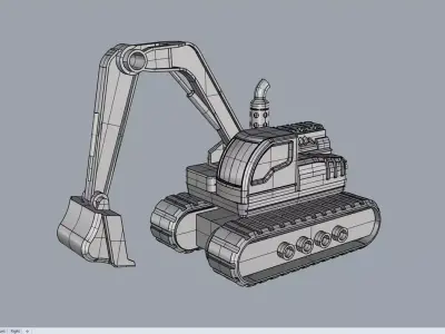 Excavator 3D model 7