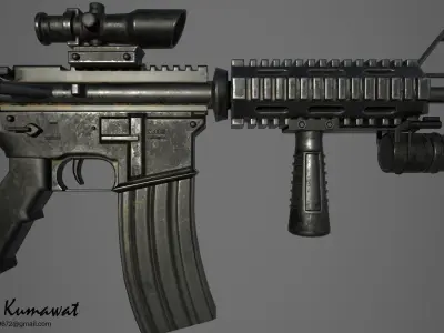 M416 Gun Low-poly 3D model