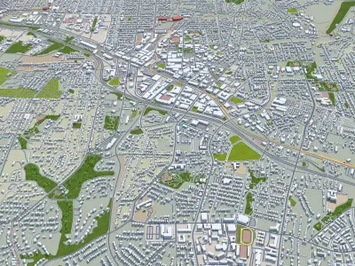 Durham North Carolina USA Low-poly 3D model