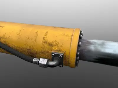 Hydraulic Piston Low-poly 3D model