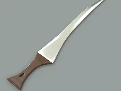 Knife sword with wooden handle Low-poly 3D model