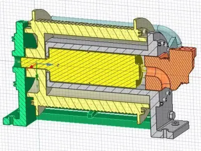 Crane winch functioning 3D print model