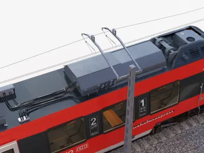 Bombardier TALENT Train Regodb Rigged Animated 3D model