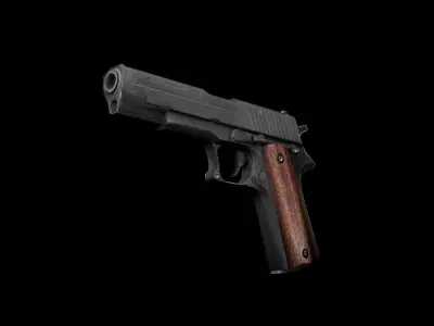MP10C Classic Fictional Pistol Low-poly 3D model