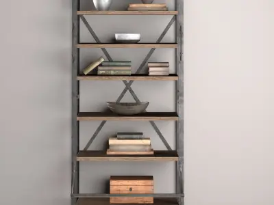 French Library Bookcase 3D model