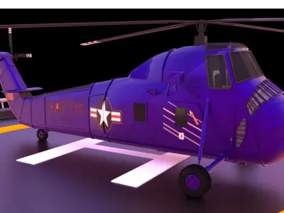 Military helicopters pack Low-poly 3D model