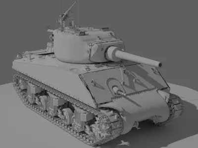 Sherman tank M4A3 3D print model