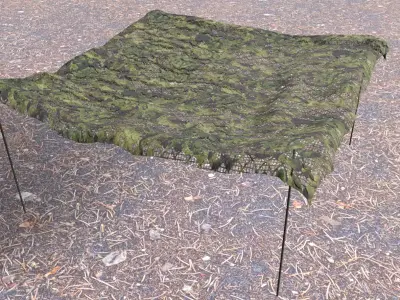 Military Camo Net Tent Low-poly 3D model