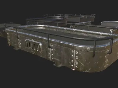 Naval Platform Low-poly 3D model