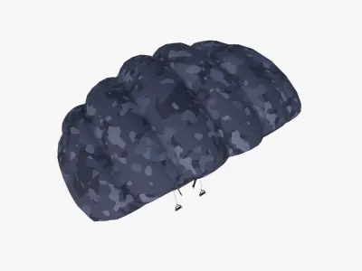 Parachute A12 Blue Camouflage - Character Accessories Design Low-poly 3D model