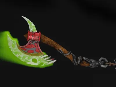 Skull Axe 3D model