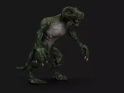 Lizardman Low-poly 3D model