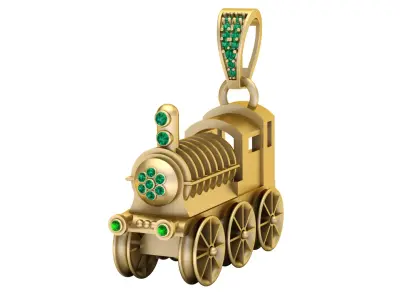 3D GOLD TRAIN PENDANT  3D print model