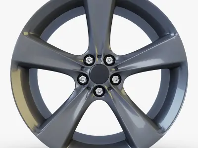 Style 128 wheel ferric gray Mid Poly Low-poly 3D model