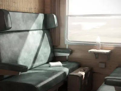 Old Train Interior 05 3D model