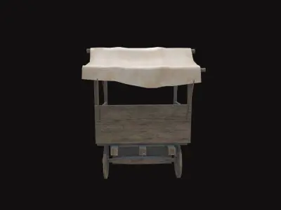 Medieval Cart V03 Low-poly 3D model