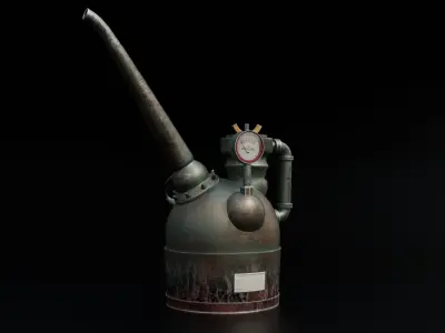Vintage oil boiler Free low-poly 3D model
