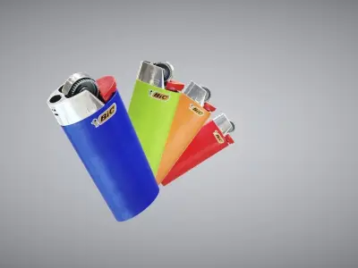 Lighter colorful lighters Low-poly 3D model