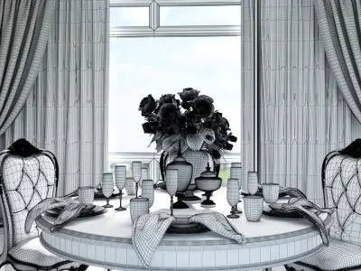 Interior Art - Restaurant Collection - Part 1 01 3D model